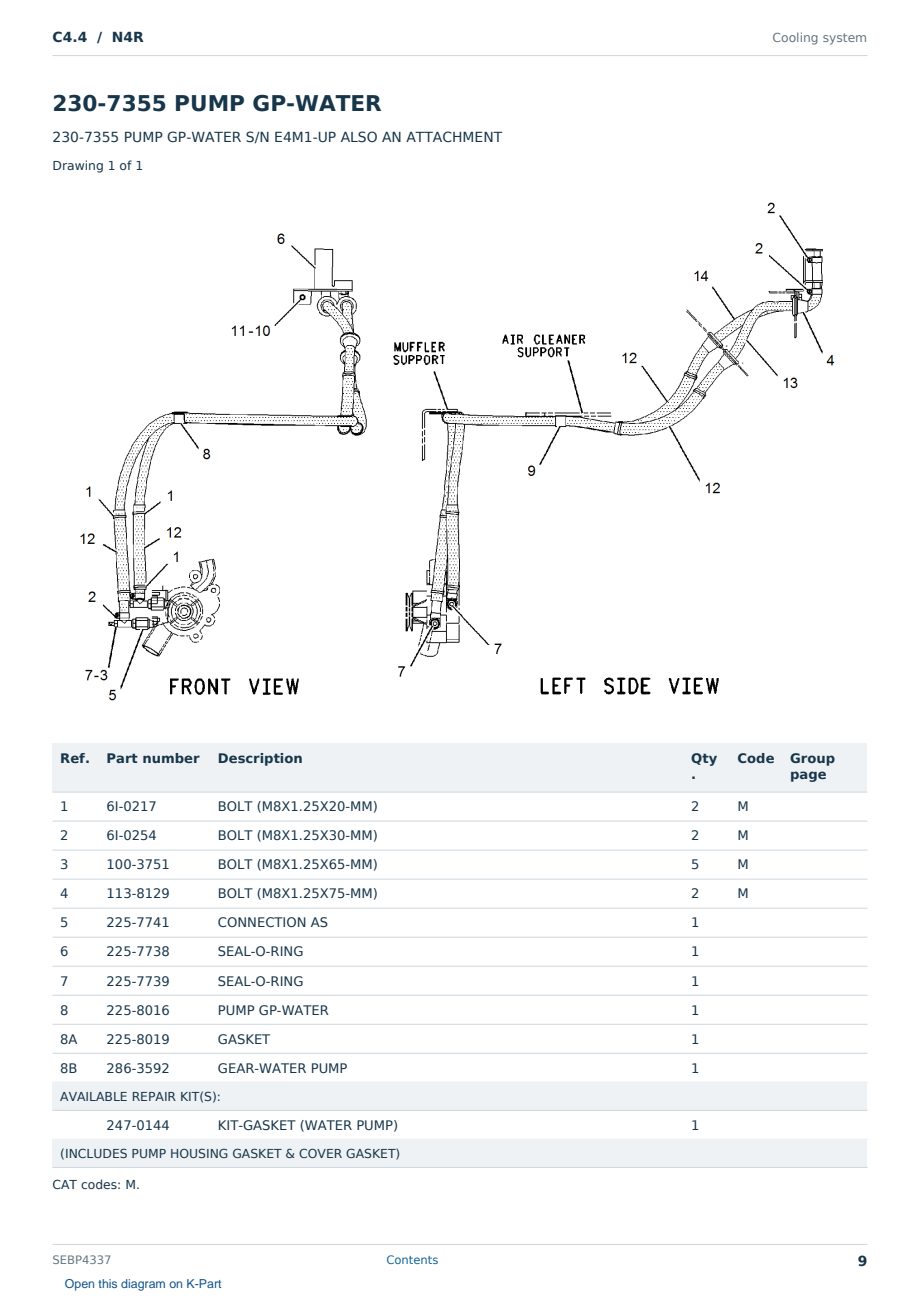 Caterpillar C4.4 S/N N4R Partsbook SEBP4337 (English) - sample page 9 of 10 Caterpillar C4.4 S/N N4R Partsbook SEBP4337 (English) - sample page 9 of 10