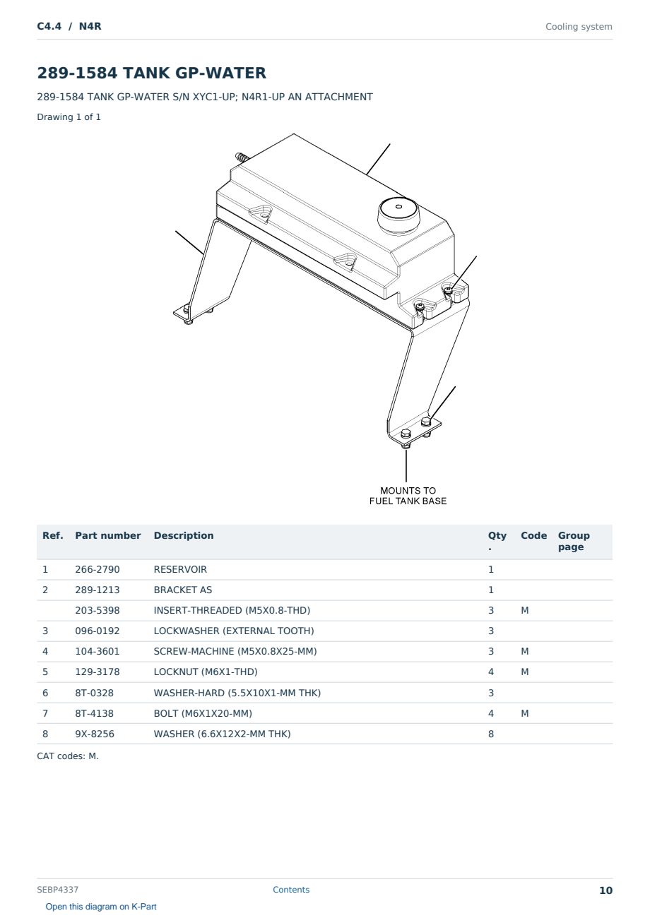 Caterpillar C4.4 S/N N4R Partsbook SEBP4337 (English) - sample page 10 of 10 Caterpillar C4.4 S/N N4R Partsbook SEBP4337 (English) - sample page 10 of 10
