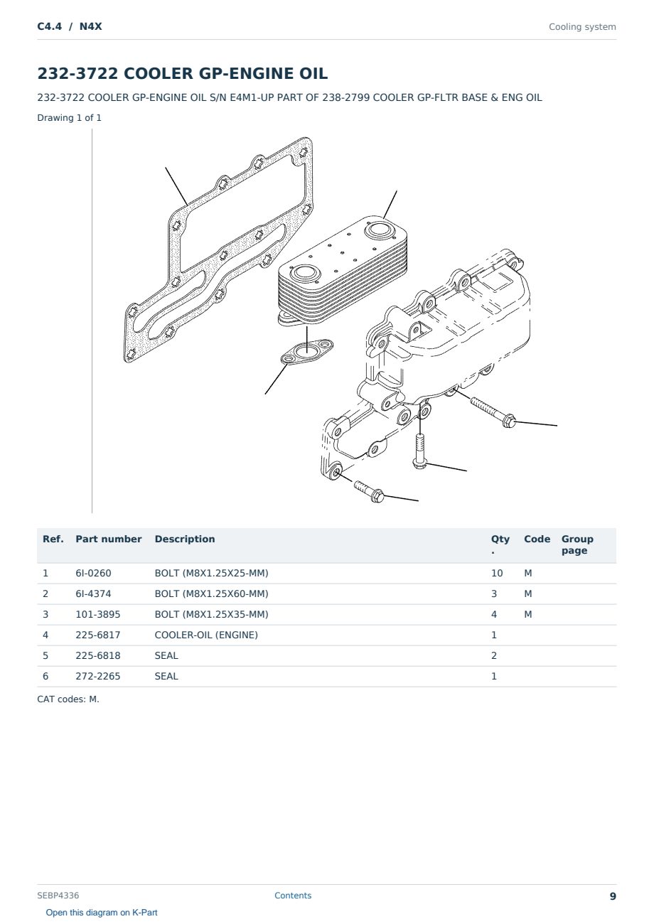 Caterpillar C4.4 S/N N4X Partsbook SEBP4336 (English) - sample page 9 of 10 Caterpillar C4.4 S/N N4X Partsbook SEBP4336 (English) - sample page 9 of 10