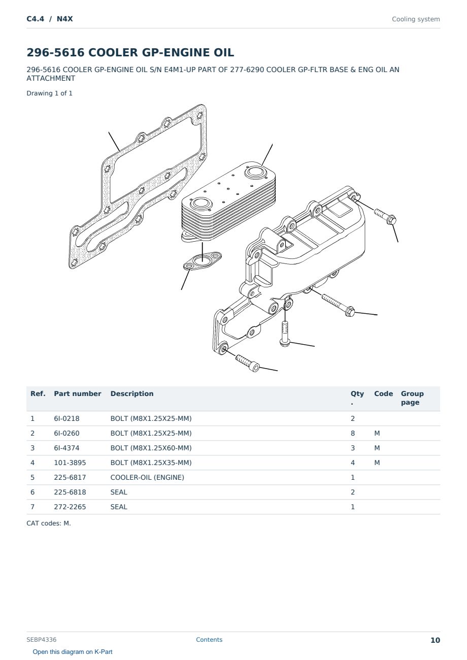 Caterpillar C4.4 S/N N4X Partsbook SEBP4336 (English) - sample page 10 of 10 Caterpillar C4.4 S/N N4X Partsbook SEBP4336 (English) - sample page 10 of 10