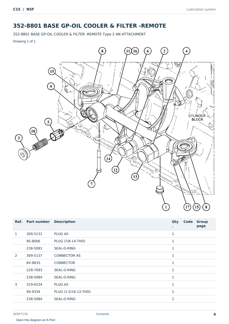 Caterpillar C15 S/N N5F Partsbook SEBP7130 (English) - sample page 4 of 10 Caterpillar C15 S/N N5F Partsbook SEBP7130 (English) - sample page 4 of 10