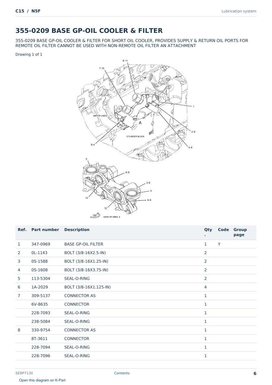 Caterpillar C15 S/N N5F Partsbook SEBP7130 (English) - sample page 6 of 10 Caterpillar C15 S/N N5F Partsbook SEBP7130 (English) - sample page 6 of 10