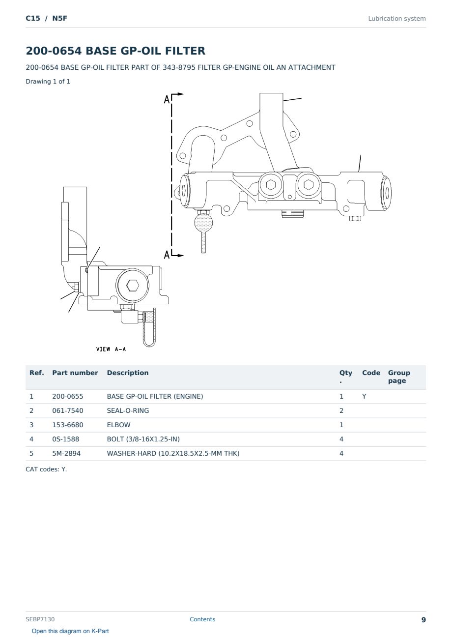 Caterpillar C15 S/N N5F Partsbook SEBP7130 (English) - sample page 9 of 10 Caterpillar C15 S/N N5F Partsbook SEBP7130 (English) - sample page 9 of 10