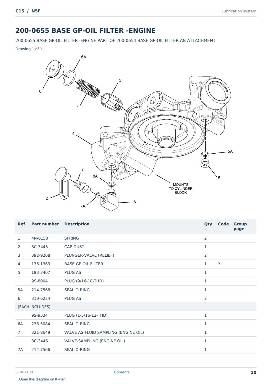 Caterpillar C15 S/N N5F Partsbook SEBP7130 (English) - sample page 10 of 10 Caterpillar C15 S/N N5F Partsbook SEBP7130 (English) - sample page 10 of 10