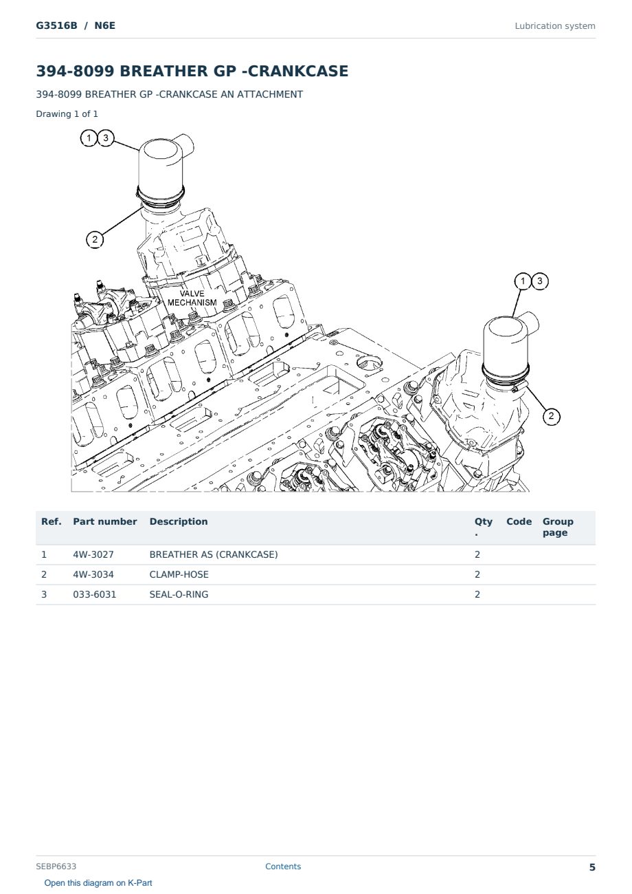 Caterpillar G3516B S/N N6E Partsbook SEBP6633 (English) - sample page 5 of 10 Caterpillar G3516B S/N N6E Partsbook SEBP6633 (English) - sample page 5 of 10