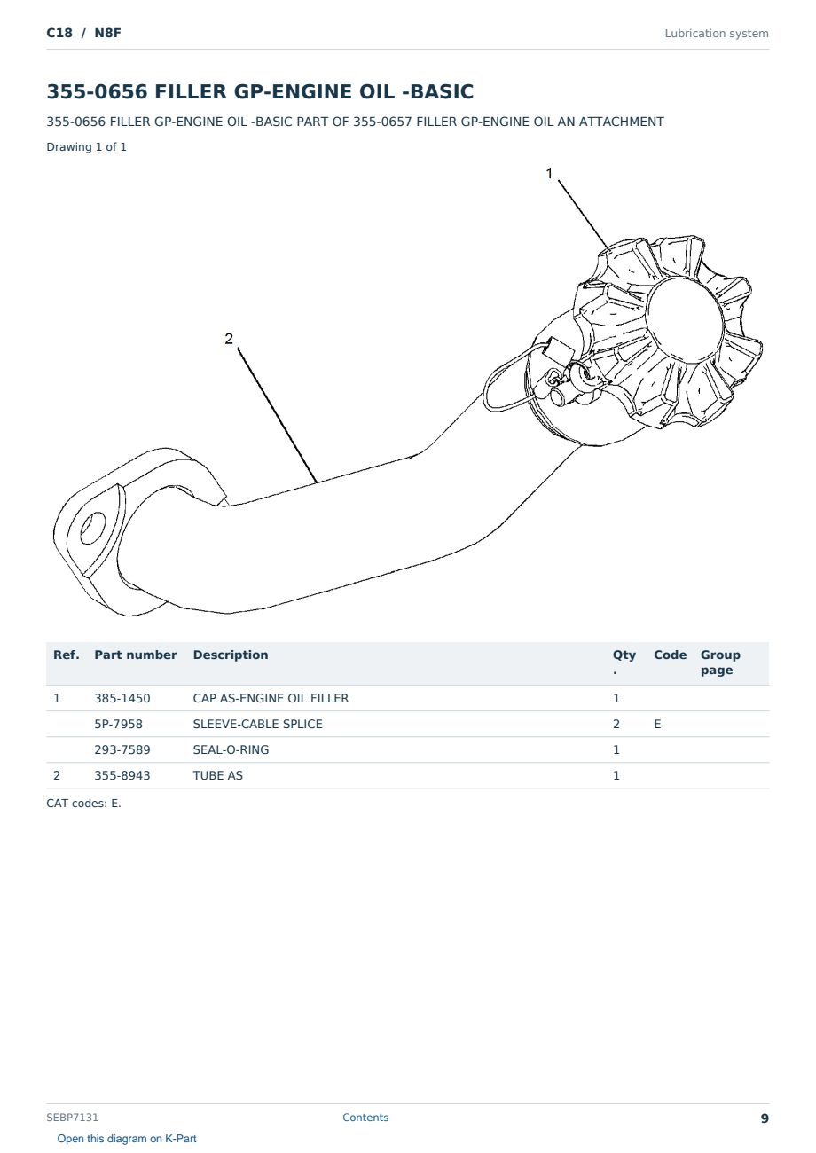 Caterpillar C18 S/N N8F Partsbook SEBP7131 (English) - sample page 9 of 10 Caterpillar C18 S/N N8F Partsbook SEBP7131 (English) - sample page 9 of 10