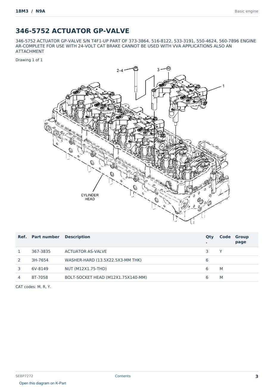 Caterpillar 18M3 S/N N9A Partsbook SEBP7272 (English) - sample page 3 of 10 Caterpillar 18M3 S/N N9A Partsbook SEBP7272 (English) - sample page 3 of 10