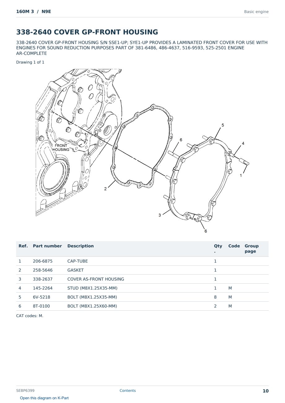 Caterpillar 160M 3 S/N N9E Partsbook SEBP6399 (English) - sample page 10 of 10 Caterpillar 160M 3 S/N N9E Partsbook SEBP6399 (English) - sample page 10 of 10