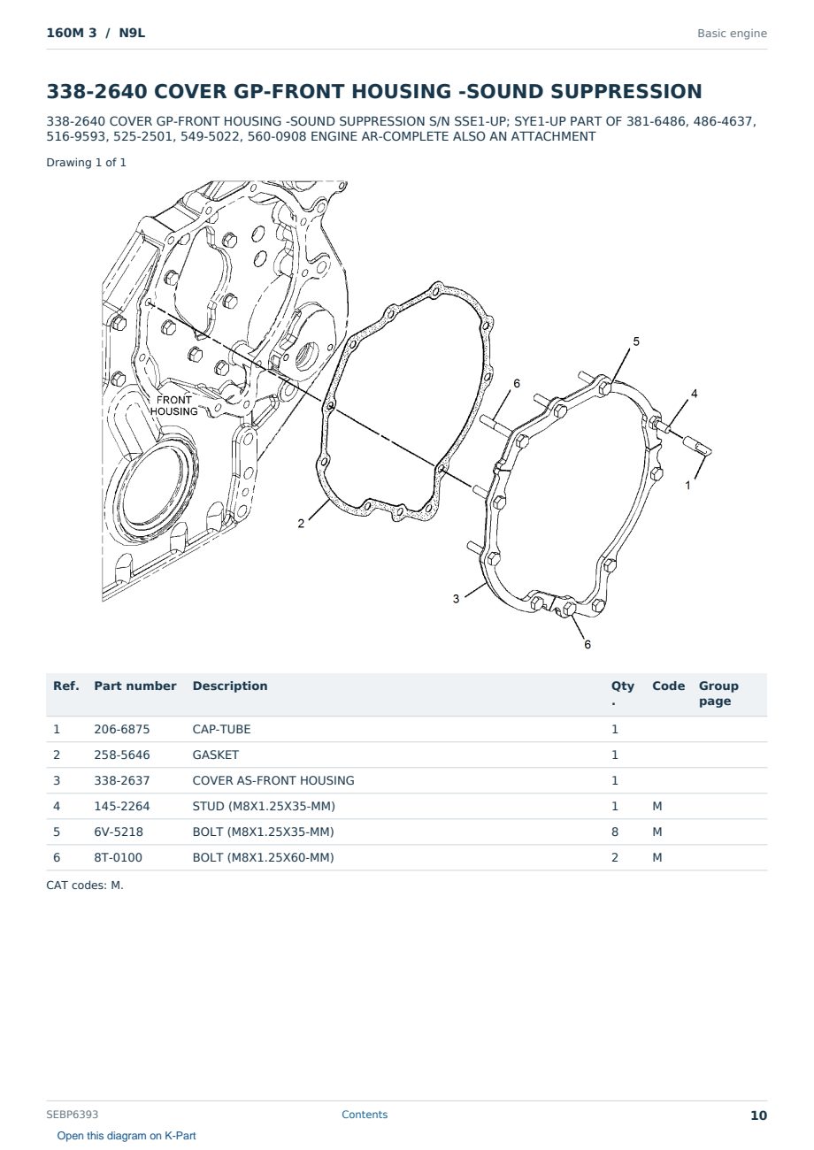 Caterpillar 160M 3 S/N N9L Partsbook SEBP6393 (English) - sample page 10 of 10 Caterpillar 160M 3 S/N N9L Partsbook SEBP6393 (English) - sample page 10 of 10