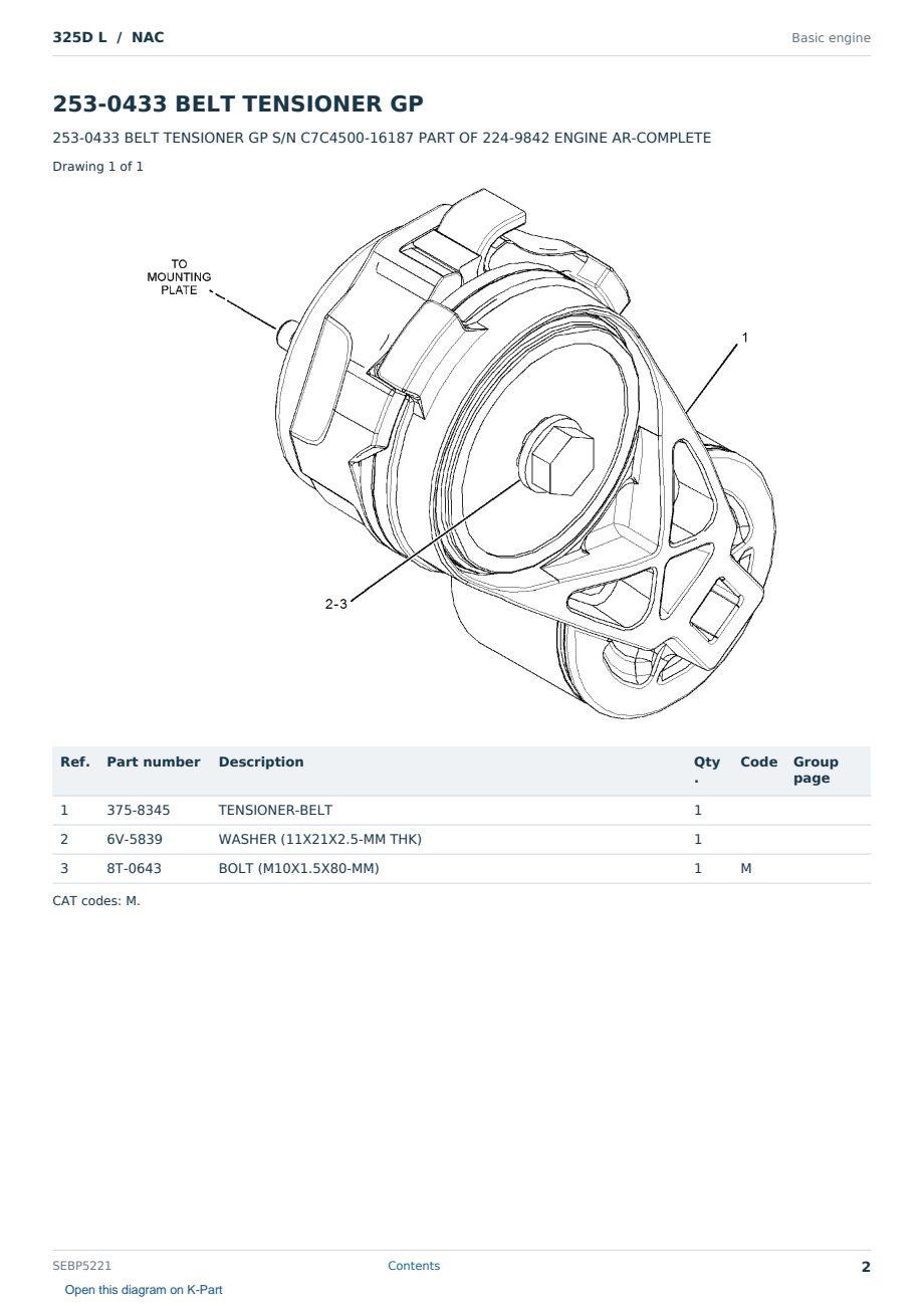 Caterpillar 325D L S/N NAC Partsbook SEBP5221 (English) - sample page 2 of 10 Caterpillar 325D L S/N NAC Partsbook SEBP5221 (English) - sample page 2 of 10