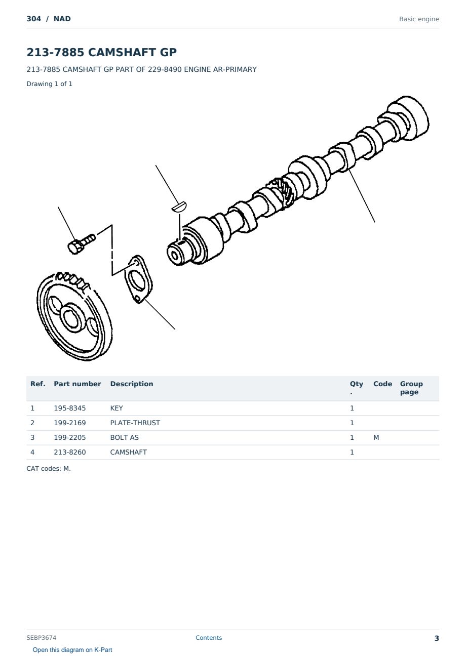 Caterpillar 304 S/N NAD Partsbook SEBP3674 (English) - sample page 3 of 10 Caterpillar 304 S/N NAD Partsbook SEBP3674 (English) - sample page 3 of 10
