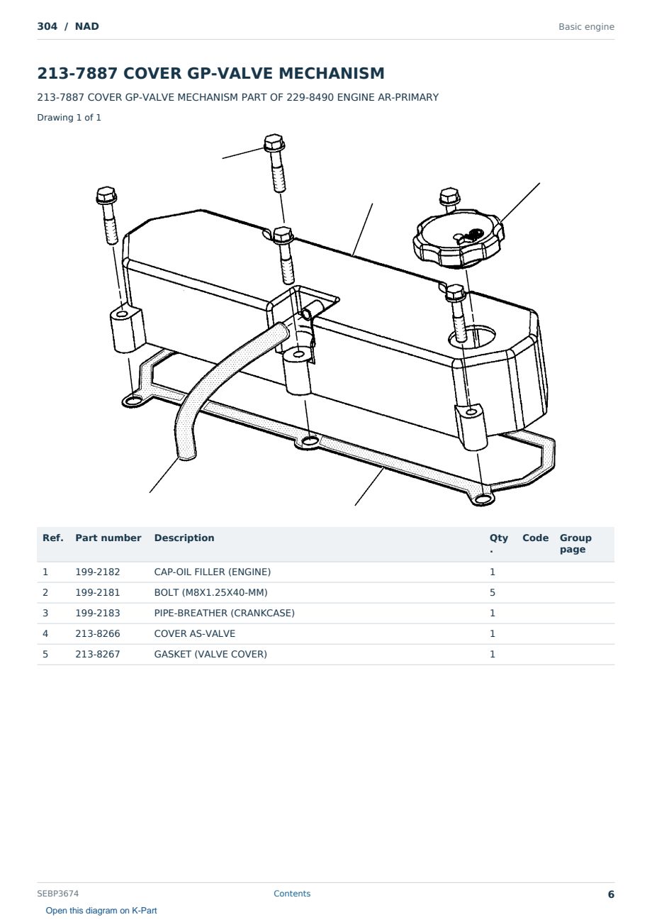 Caterpillar 304 S/N NAD Partsbook SEBP3674 (English) - sample page 6 of 10 Caterpillar 304 S/N NAD Partsbook SEBP3674 (English) - sample page 6 of 10