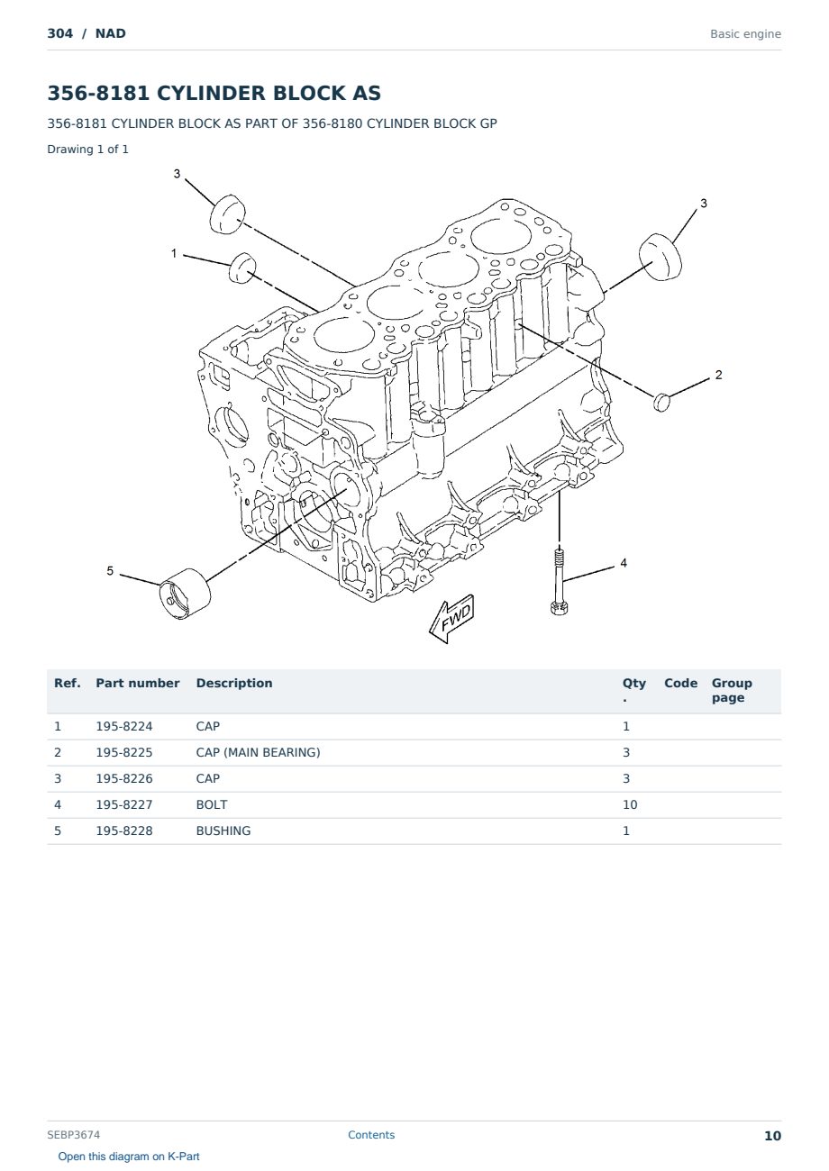 Caterpillar 304 S/N NAD Partsbook SEBP3674 (English) - sample page 10 of 10 Caterpillar 304 S/N NAD Partsbook SEBP3674 (English) - sample page 10 of 10