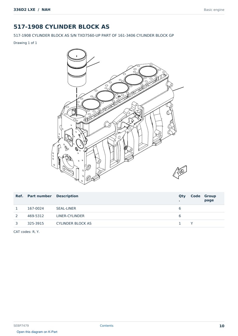 Caterpillar 336D2 LXE S/N NAH Partsbook SEBP7479 (English) - sample page 10 of 10 Caterpillar 336D2 LXE S/N NAH Partsbook SEBP7479 (English) - sample page 10 of 10