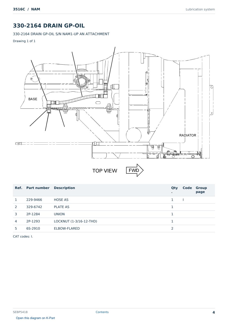 Caterpillar 3516C S/N NAM Partsbook SEBP5418 (English) - sample page 4 of 10 Caterpillar 3516C S/N NAM Partsbook SEBP5418 (English) - sample page 4 of 10
