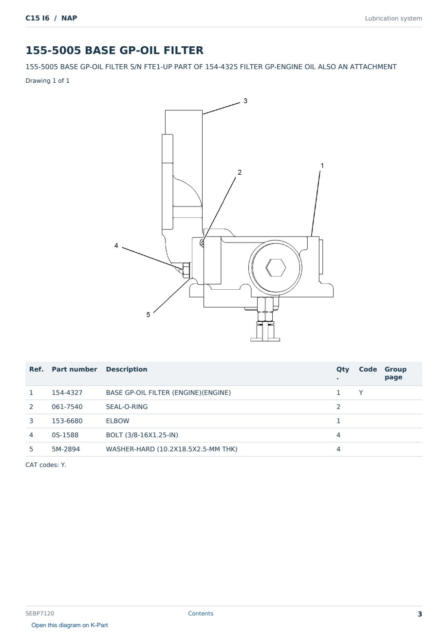 Caterpillar C15 I6 S/N NAP Partsbook SEBP7120 (English) - sample page 3 of 10 Caterpillar C15 I6 S/N NAP Partsbook SEBP7120 (English) - sample page 3 of 10