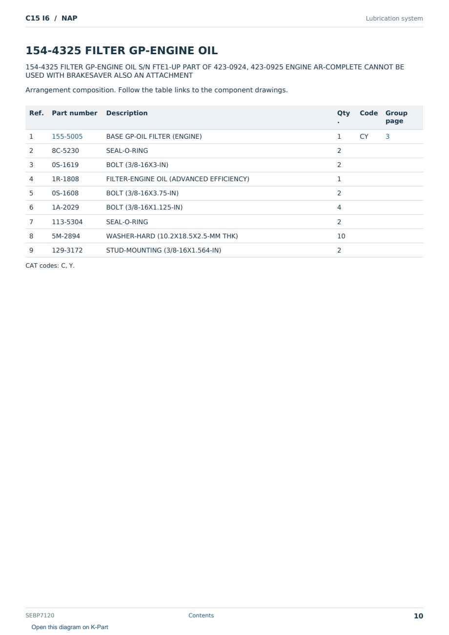 Caterpillar C15 I6 S/N NAP Partsbook SEBP7120 (English) - sample page 10 of 10 Caterpillar C15 I6 S/N NAP Partsbook SEBP7120 (English) - sample page 10 of 10