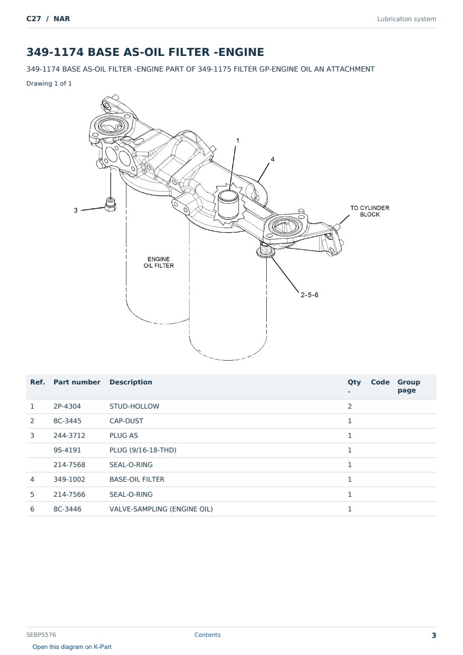 Caterpillar C27 S/N NAR Partsbook SEBP5576 (English) - sample page 3 of 10 Caterpillar C27 S/N NAR Partsbook SEBP5576 (English) - sample page 3 of 10