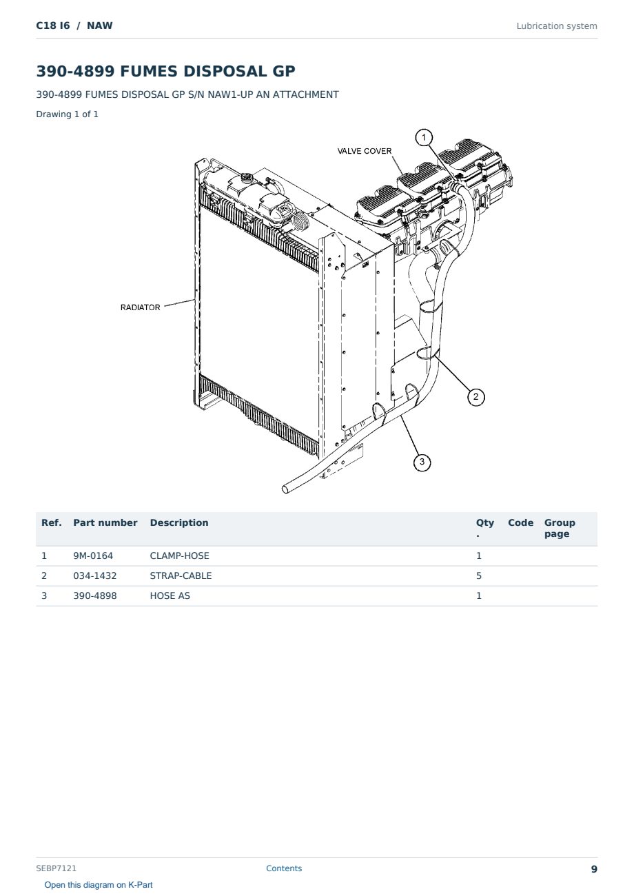 Caterpillar C18 I6 S/N NAW Partsbook SEBP7121 (English) - sample page 9 of 10 Caterpillar C18 I6 S/N NAW Partsbook SEBP7121 (English) - sample page 9 of 10