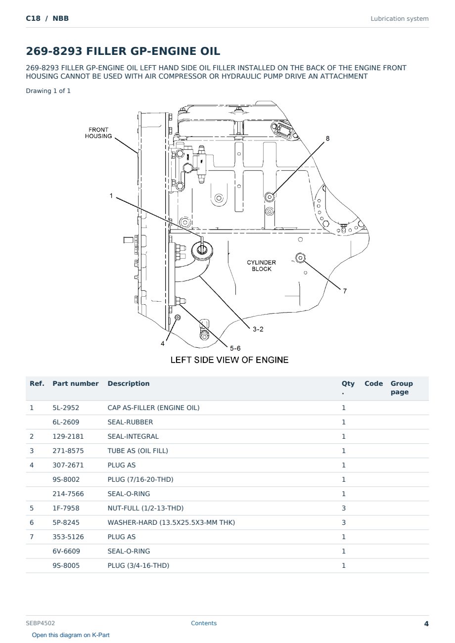Caterpillar C18 S/N NBB Partsbook SEBP4502 (English) - sample page 4 of 10 Caterpillar C18 S/N NBB Partsbook SEBP4502 (English) - sample page 4 of 10