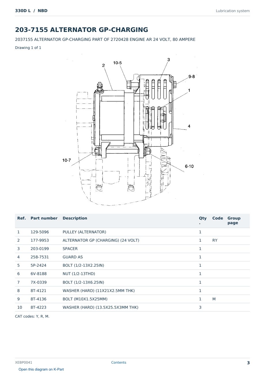 Caterpillar 330D L S/N NBD Partsbook XEBP0041 (English) - sample page 3 of 10 Caterpillar 330D L S/N NBD Partsbook XEBP0041 (English) - sample page 3 of 10