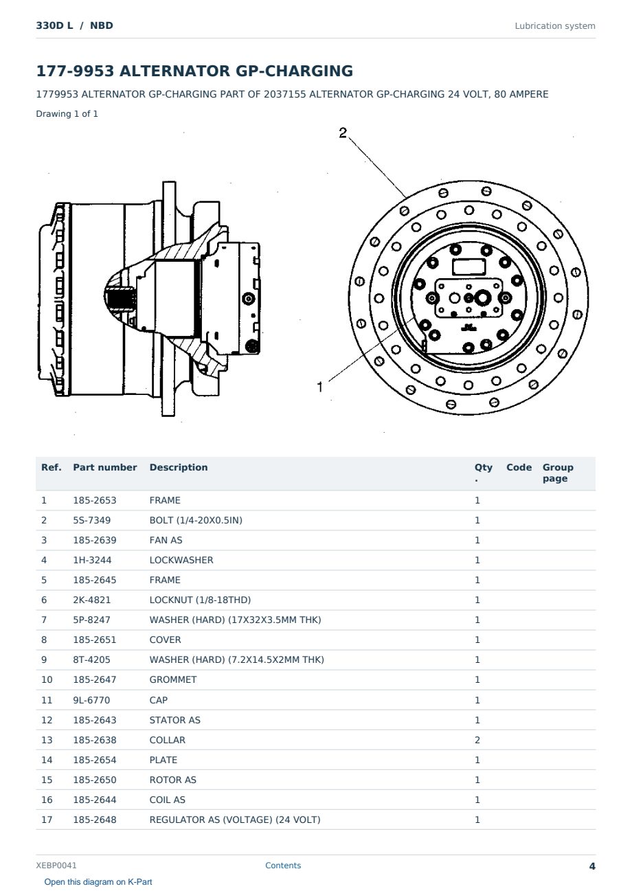 Caterpillar 330D L S/N NBD Partsbook XEBP0041 (English) - sample page 4 of 10 Caterpillar 330D L S/N NBD Partsbook XEBP0041 (English) - sample page 4 of 10