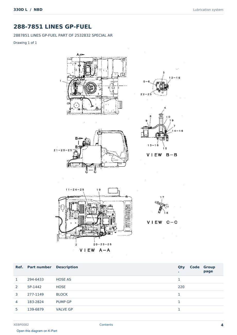 Caterpillar 330D L S/N NBD Partsbook XEBP0082 (English) - sample page 4 of 10 Caterpillar 330D L S/N NBD Partsbook XEBP0082 (English) - sample page 4 of 10