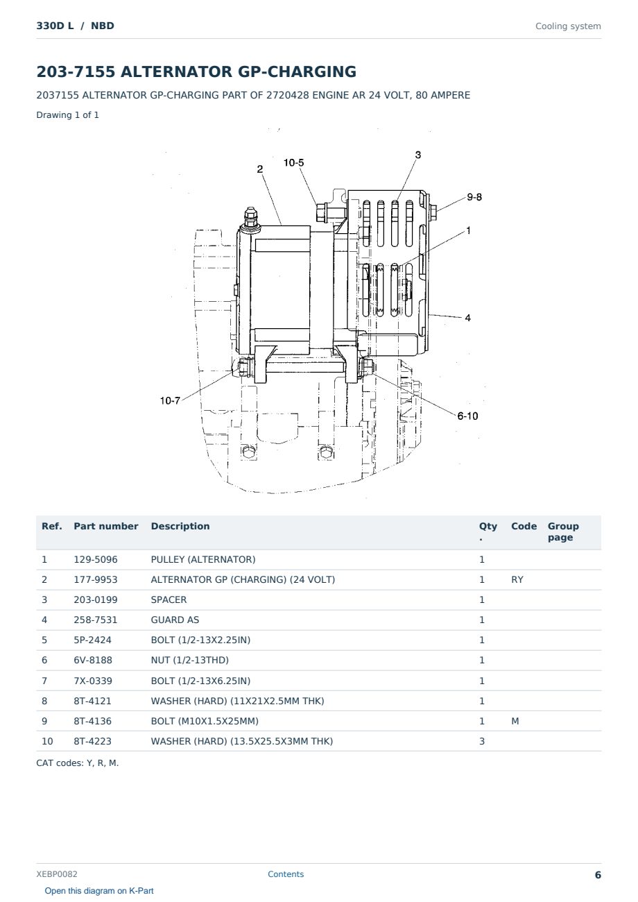 Caterpillar 330D L S/N NBD Partsbook XEBP0082 (English) - sample page 6 of 10 Caterpillar 330D L S/N NBD Partsbook XEBP0082 (English) - sample page 6 of 10