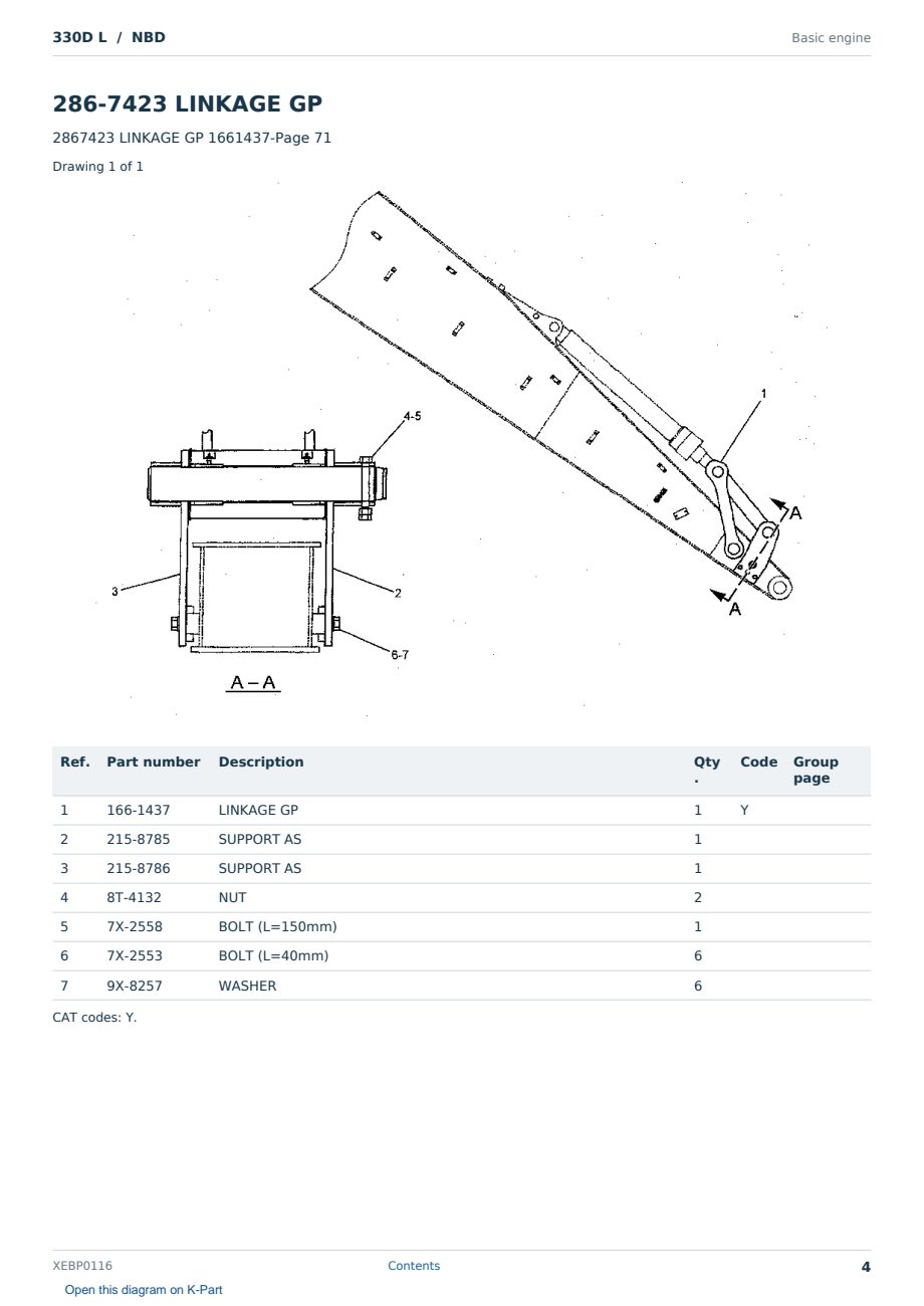 Caterpillar 330D L S/N NBD Partsbook XEBP0116 (English) - sample page 4 of 10 Caterpillar 330D L S/N NBD Partsbook XEBP0116 (English) - sample page 4 of 10