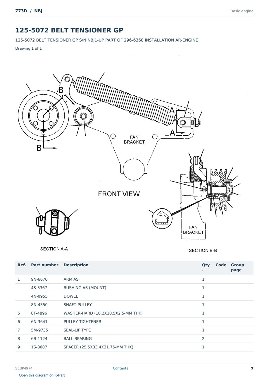 Caterpillar 773D S/N NBJ Partsbook SEBP4974 (English) - sample page 7 of 10 Caterpillar 773D S/N NBJ Partsbook SEBP4974 (English) - sample page 7 of 10
