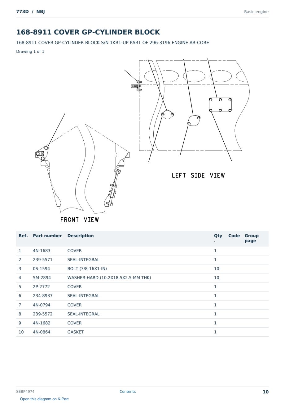 Caterpillar 773D S/N NBJ Partsbook SEBP4974 (English) - sample page 10 of 10 Caterpillar 773D S/N NBJ Partsbook SEBP4974 (English) - sample page 10 of 10