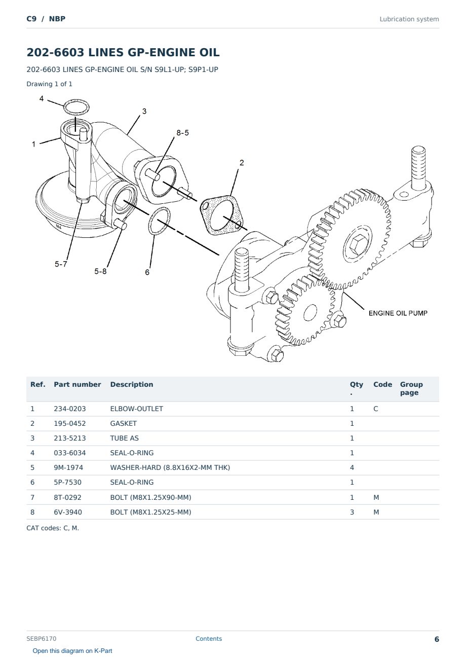 Caterpillar C9 S/N NBP Partsbook SEBP6170 (English) - sample page 6 of 10 Caterpillar C9 S/N NBP Partsbook SEBP6170 (English) - sample page 6 of 10