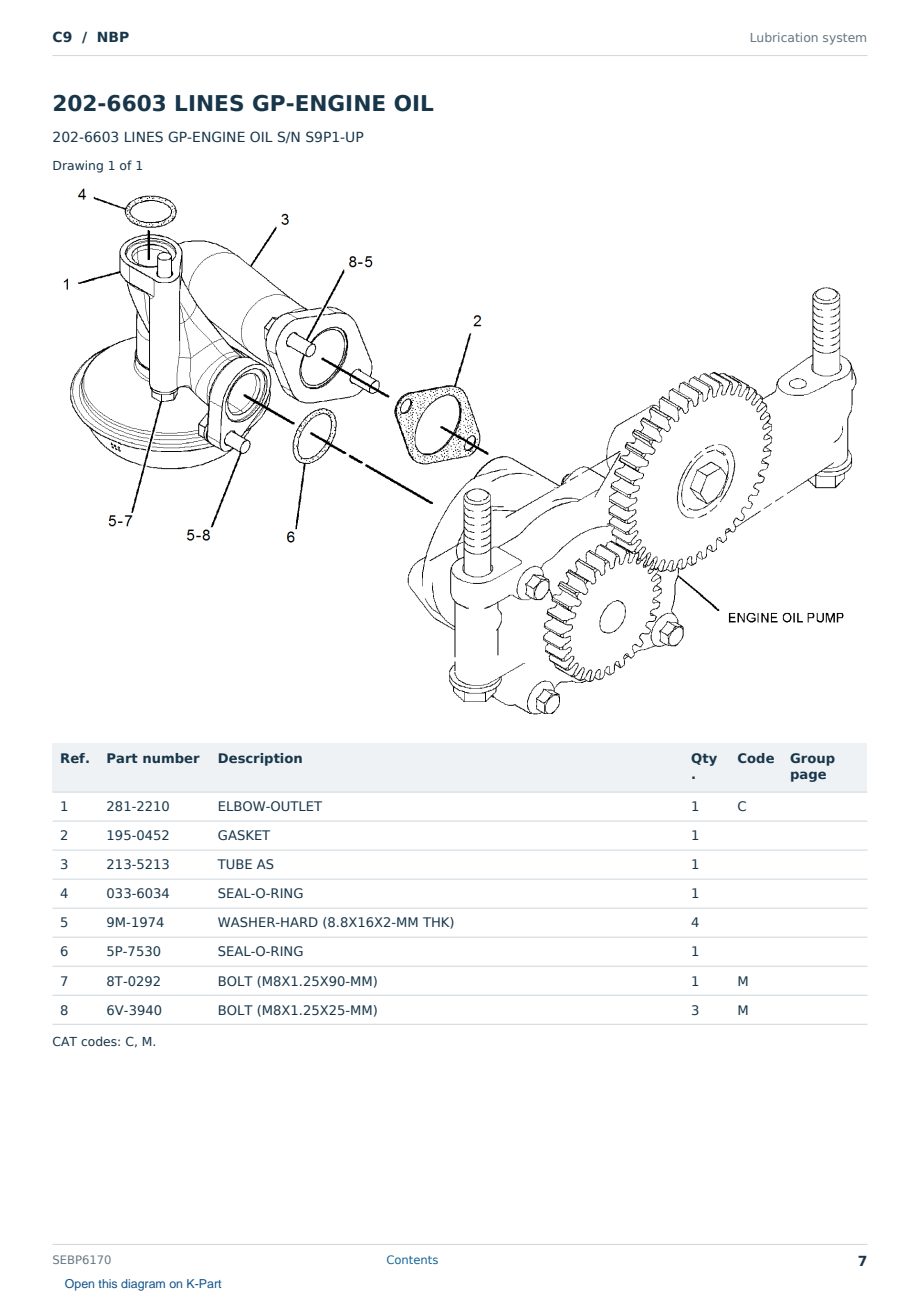 Caterpillar C9 S/N NBP Partsbook SEBP6170 (English) - sample page 7 of 10 Caterpillar C9 S/N NBP Partsbook SEBP6170 (English) - sample page 7 of 10