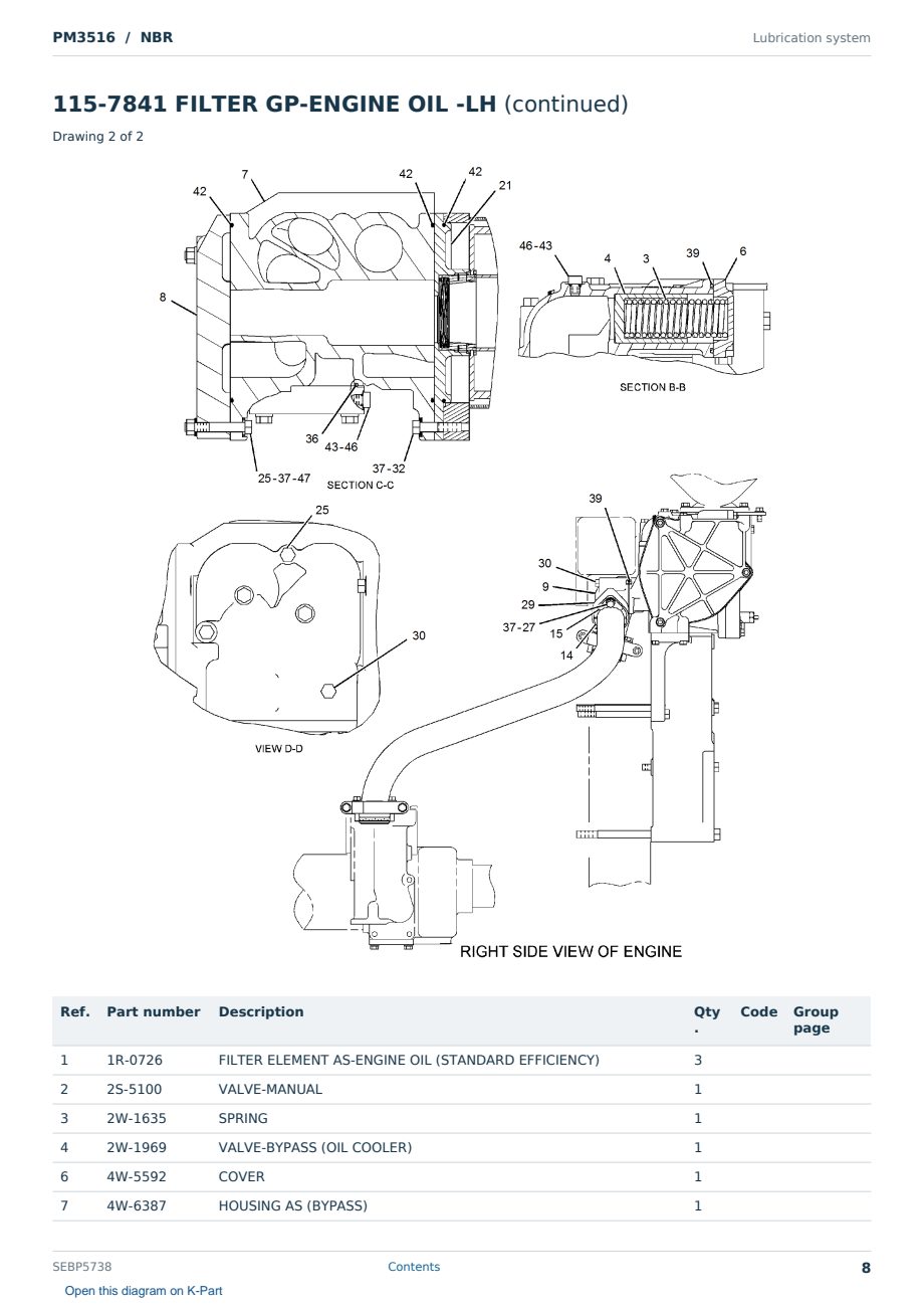 Caterpillar PM3516 S/N NBR Partsbook SEBP5738 (English) - sample page 8 of 10 Caterpillar PM3516 S/N NBR Partsbook SEBP5738 (English) - sample page 8 of 10