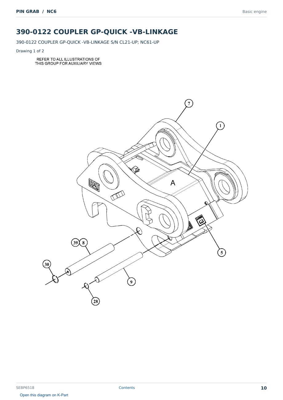 Caterpillar PIN GRAB S/N NC6 Partsbook SEBP6518 (English) - sample page 10 of 10 Caterpillar PIN GRAB S/N NC6 Partsbook SEBP6518 (English) - sample page 10 of 10