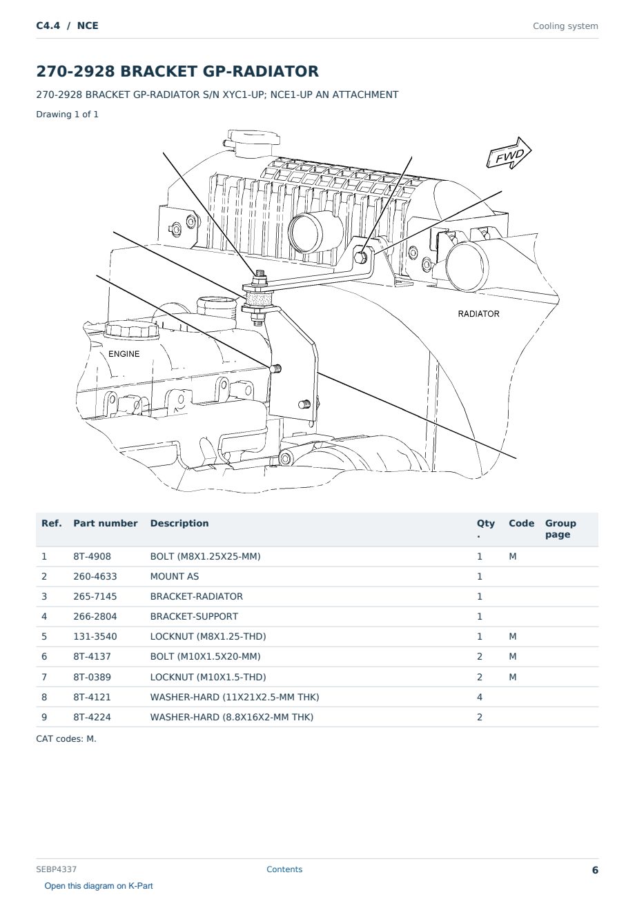 Caterpillar C4.4 S/N NCE Partsbook SEBP4337 (English) - sample page 6 of 10 Caterpillar C4.4 S/N NCE Partsbook SEBP4337 (English) - sample page 6 of 10