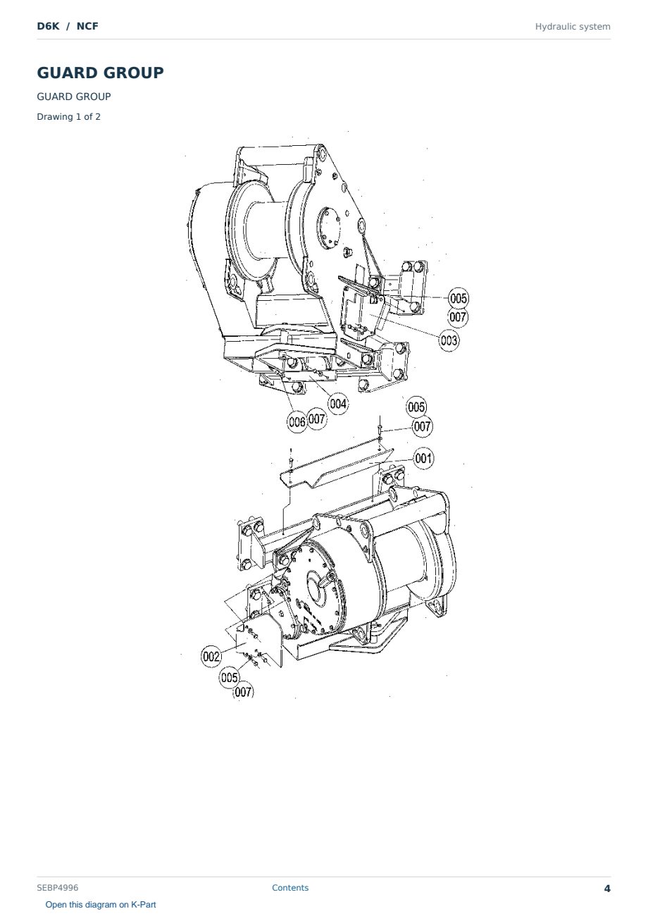 Caterpillar D6K S/N NCF Partsbook SEBP4996 (English) - sample page 4 of 10 Caterpillar D6K S/N NCF Partsbook SEBP4996 (English) - sample page 4 of 10