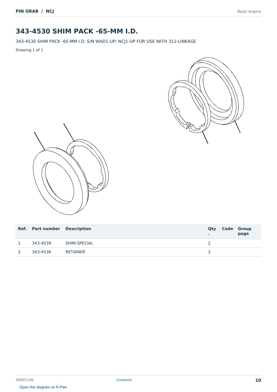 Caterpillar PIN GRAB S/N NCJ Partsbook SEBP5198 (English) - sample page 10 of 10 Caterpillar PIN GRAB S/N NCJ Partsbook SEBP5198 (English) - sample page 10 of 10