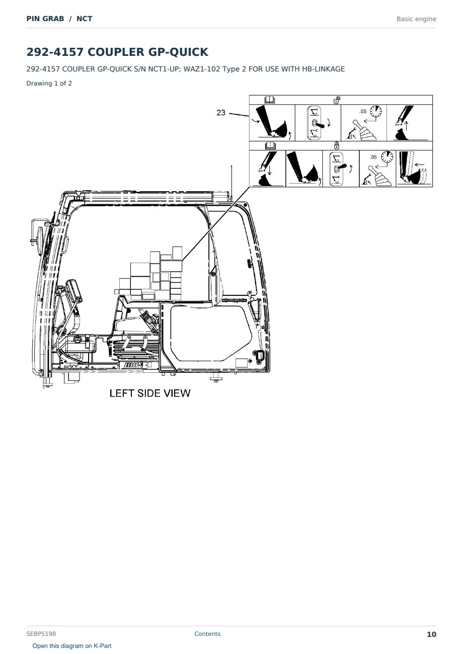 Caterpillar PIN GRAB S/N NCT Partsbook SEBP5198 (English) - sample page 10 of 10 Caterpillar PIN GRAB S/N NCT Partsbook SEBP5198 (English) - sample page 10 of 10