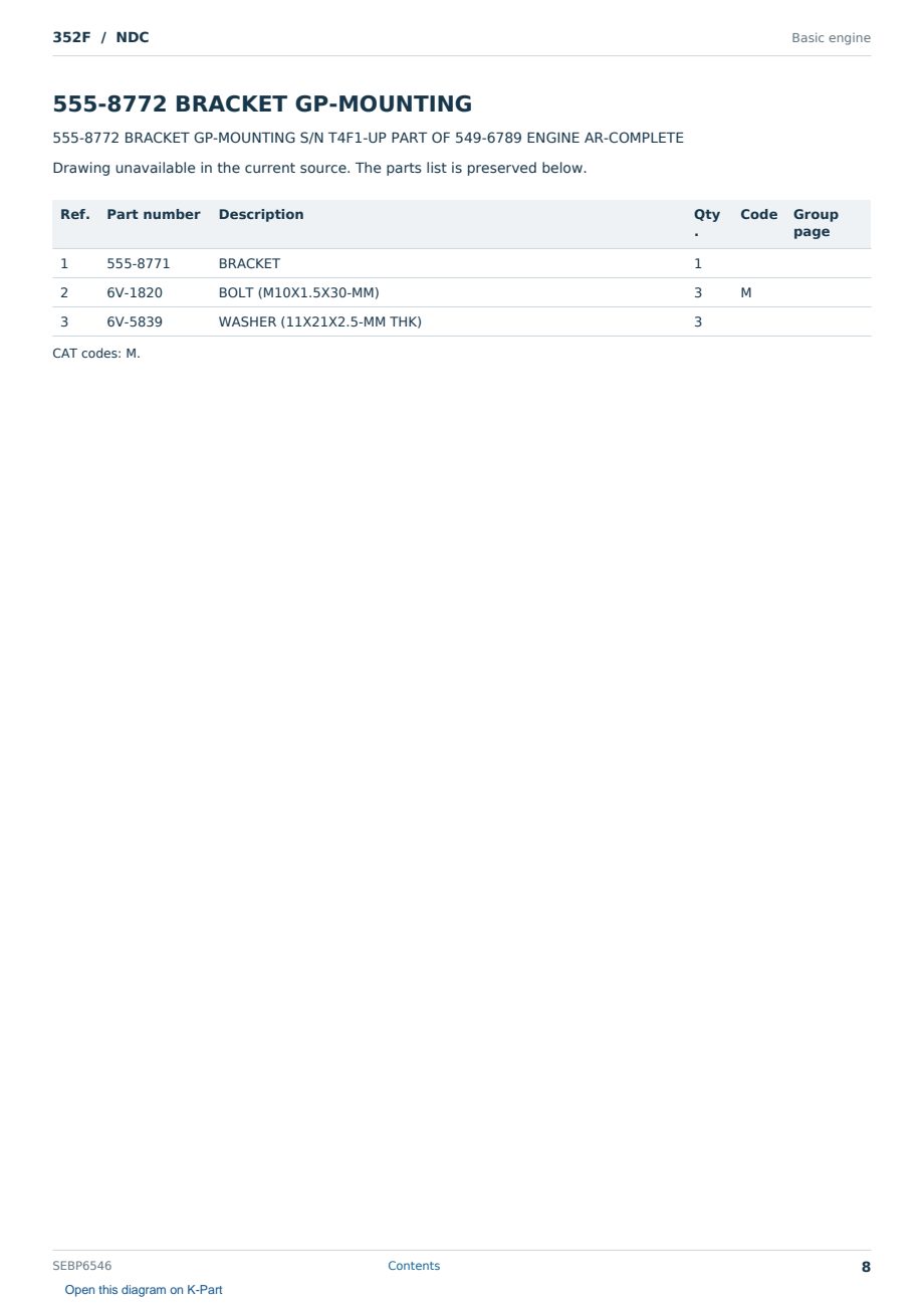 Caterpillar 352F S/N NDC Partsbook SEBP6546 (English) - sample page 8 of 10 Caterpillar 352F S/N NDC Partsbook SEBP6546 (English) - sample page 8 of 10