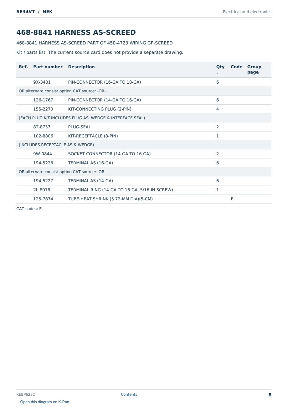 Caterpillar SE34VT S/N NEK Partsbook KEBP6232 (English) - sample page 8 of 10 Caterpillar SE34VT S/N NEK Partsbook KEBP6232 (English) - sample page 8 of 10