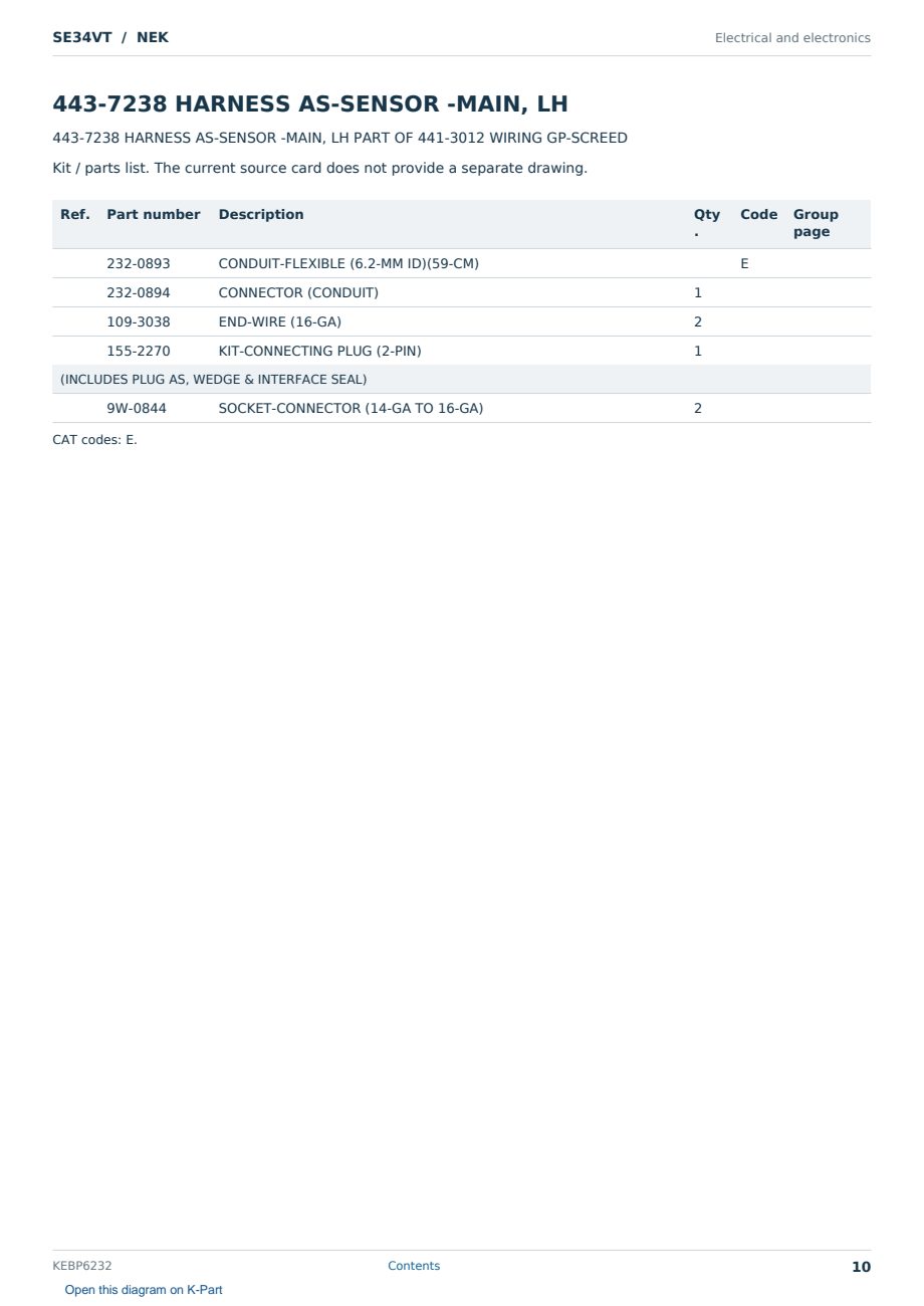 Caterpillar SE34VT S/N NEK Partsbook KEBP6232 (English) - sample page 10 of 10 Caterpillar SE34VT S/N NEK Partsbook KEBP6232 (English) - sample page 10 of 10