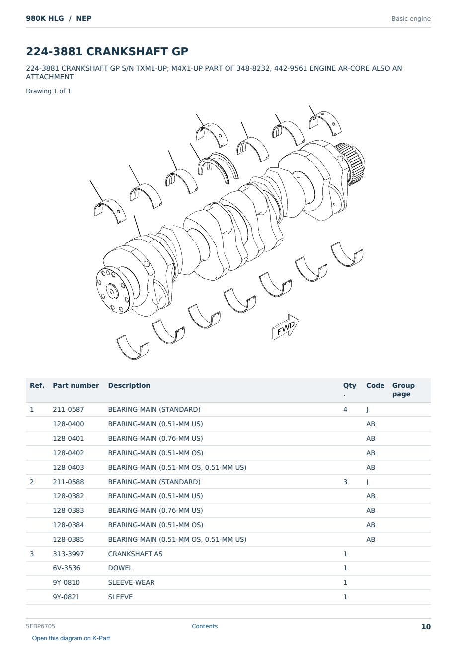 Caterpillar 980K HLG S/N NEP Partsbook SEBP6705 (English) - sample page 10 of 10 Caterpillar 980K HLG S/N NEP Partsbook SEBP6705 (English) - sample page 10 of 10