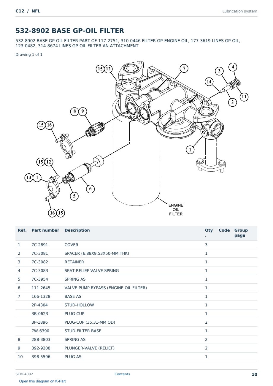 Caterpillar C12 S/N NFL Partsbook SEBP4002 (English) - sample page 10 of 10 Caterpillar C12 S/N NFL Partsbook SEBP4002 (English) - sample page 10 of 10