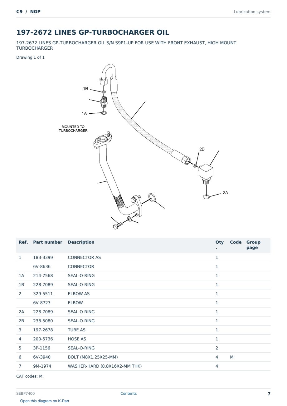 Caterpillar C9 S/N NGP Partsbook SEBP7400 (English) - sample page 7 of 10 Caterpillar C9 S/N NGP Partsbook SEBP7400 (English) - sample page 7 of 10