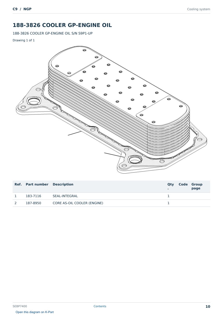 Caterpillar C9 S/N NGP Partsbook SEBP7400 (English) - sample page 10 of 10 Caterpillar C9 S/N NGP Partsbook SEBP7400 (English) - sample page 10 of 10