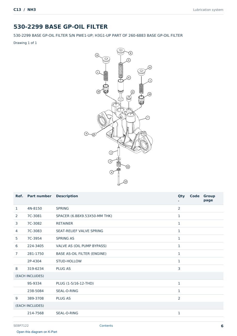 Caterpillar C13 S/N NH3 Partsbook SEBP7122 (English) - sample page 6 of 10 Caterpillar C13 S/N NH3 Partsbook SEBP7122 (English) - sample page 6 of 10