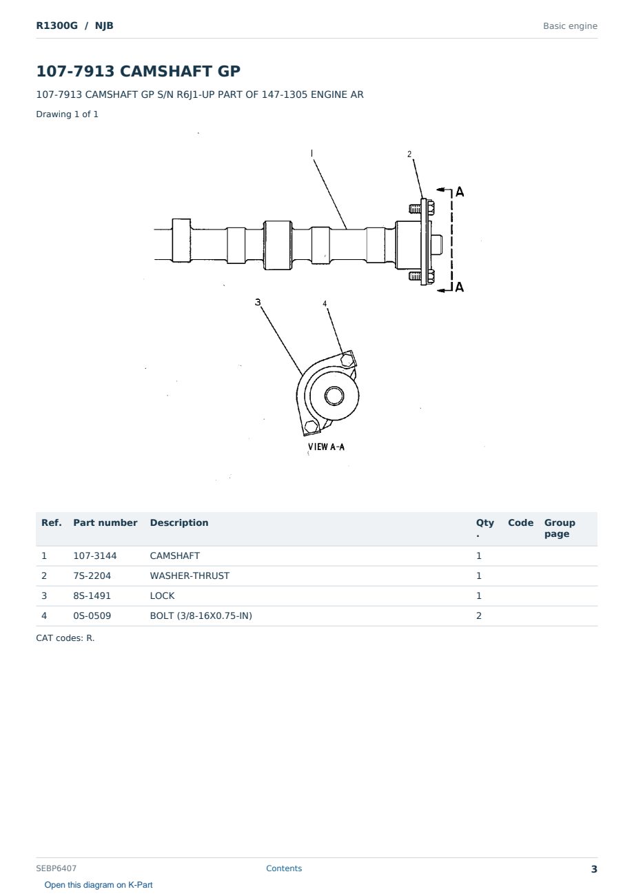 Caterpillar R1300G S/N NJB Partsbook SEBP6407 (English) - sample page 3 of 10 Caterpillar R1300G S/N NJB Partsbook SEBP6407 (English) - sample page 3 of 10