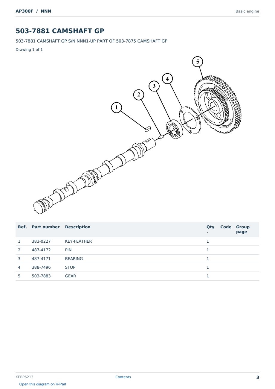 Caterpillar AP300F S/N NNN Partsbook KEBP6213 (English) - sample page 3 of 10 Caterpillar AP300F S/N NNN Partsbook KEBP6213 (English) - sample page 3 of 10
