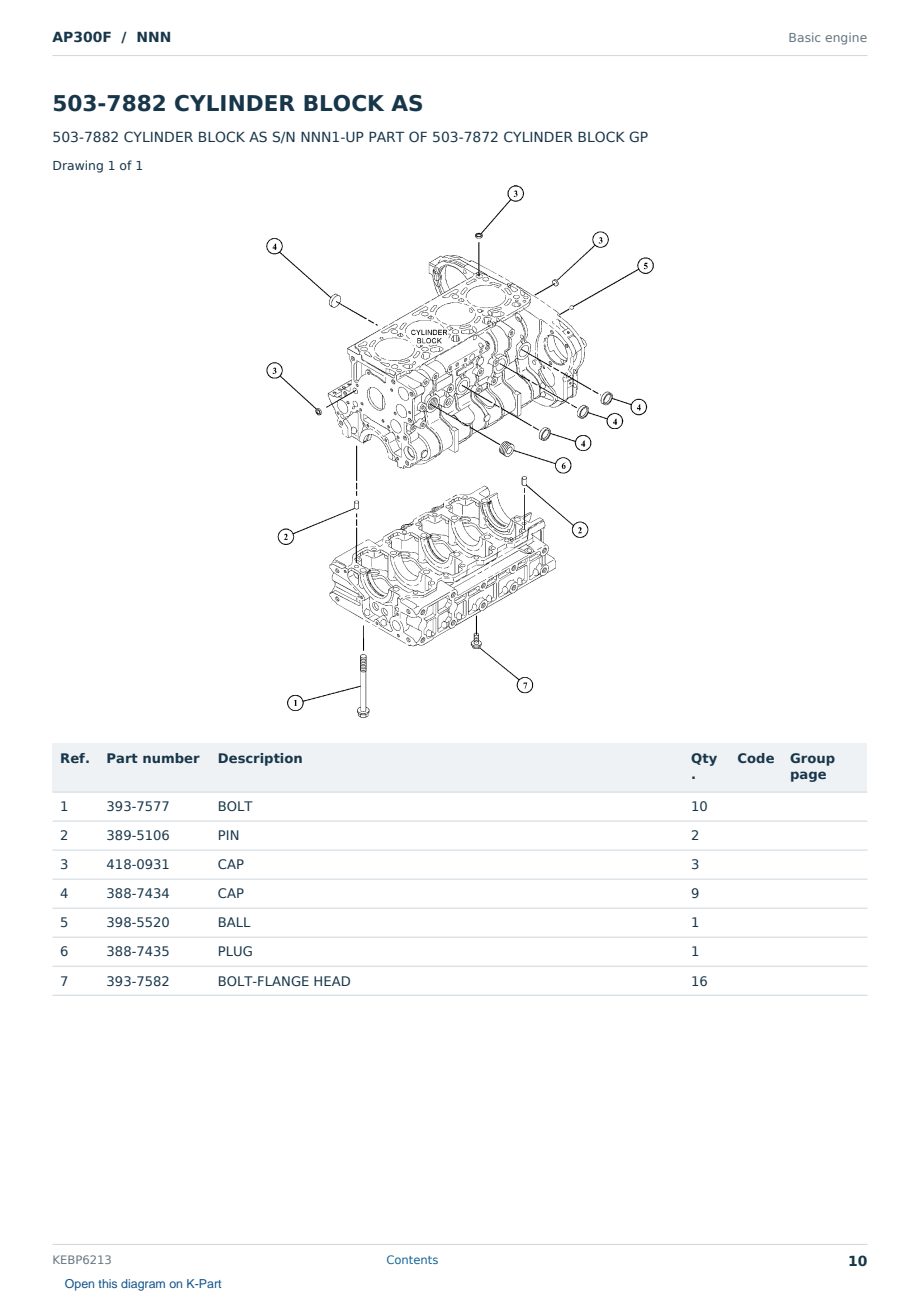 Caterpillar AP300F S/N NNN Partsbook KEBP6213 (English) - sample page 10 of 10 Caterpillar AP300F S/N NNN Partsbook KEBP6213 (English) - sample page 10 of 10